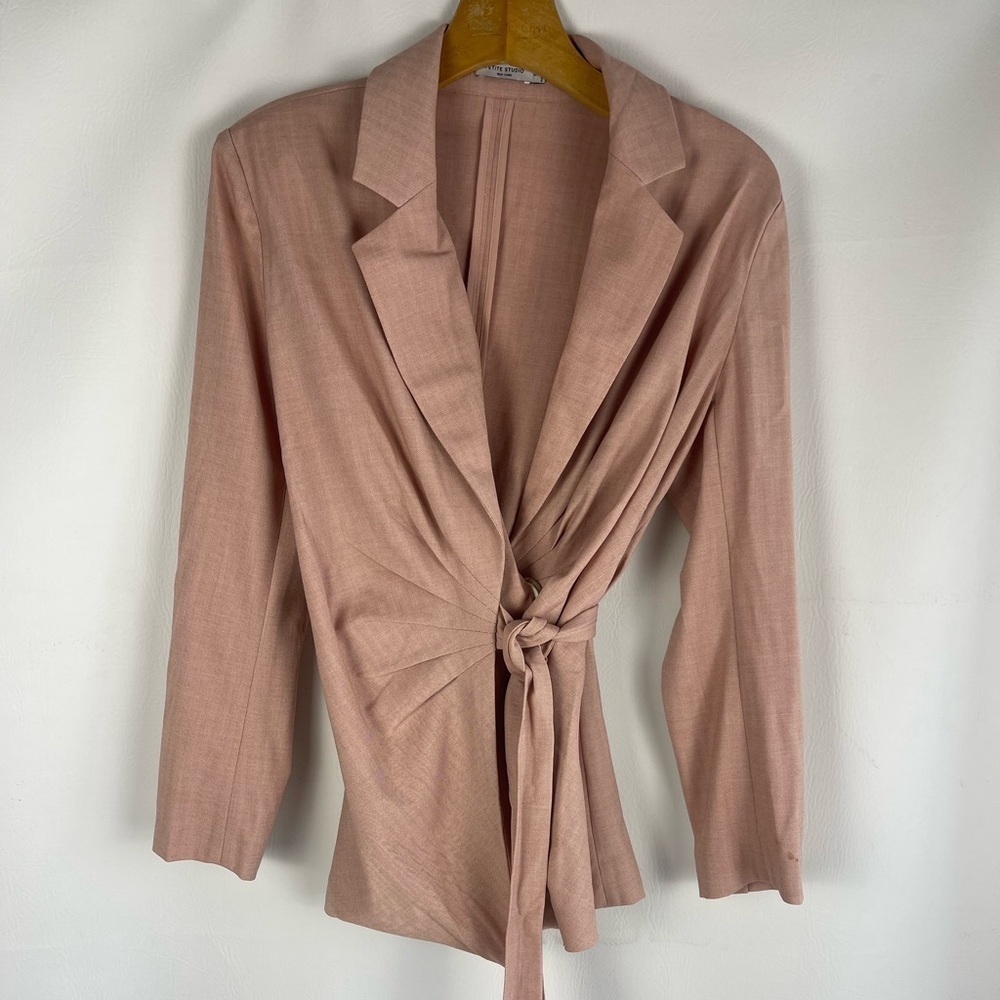 Petite Studio Tailored Dusty Rose Blazer Size Small – Classic Minimalist Style - Picture 2 of 9